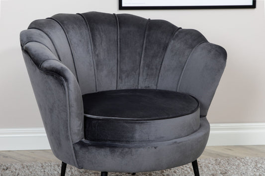 Calais fauteuil donker grijs velvet
