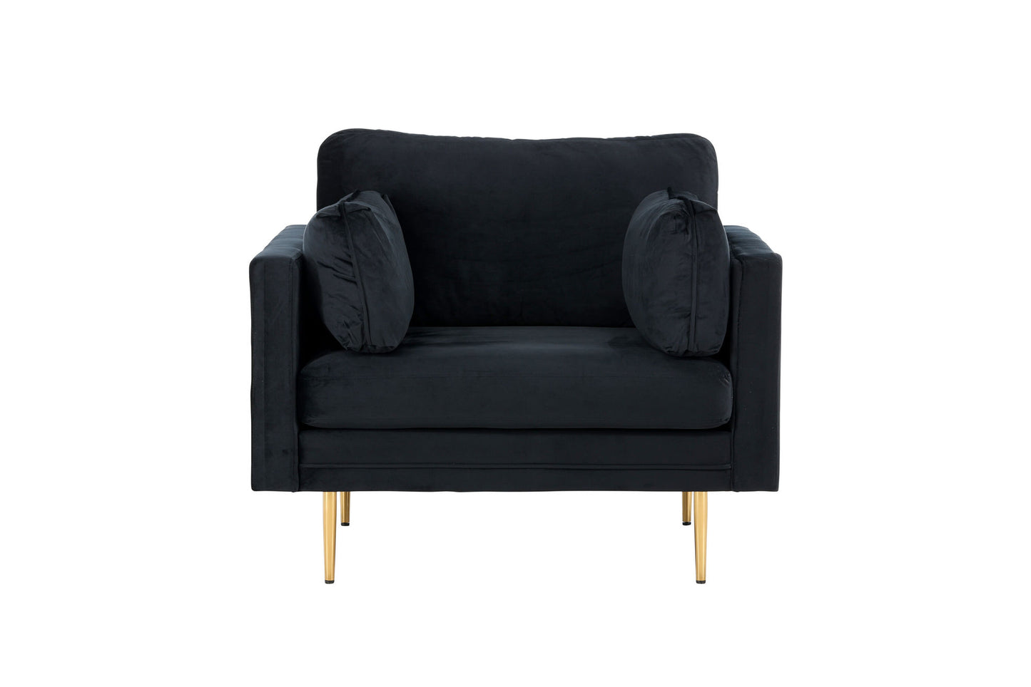 Boom fauteuil zwart/goud velvet