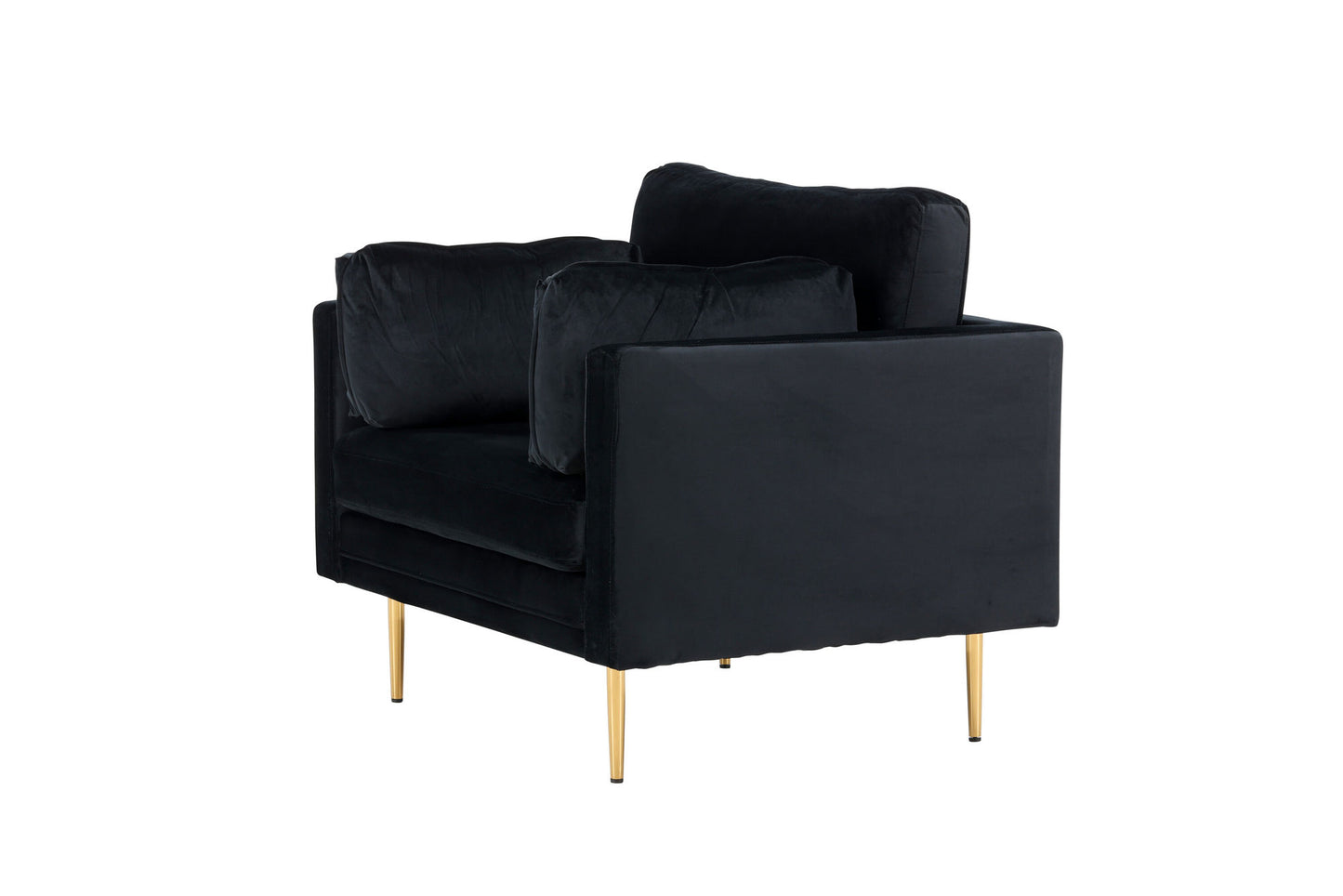 Boom fauteuil zwart/goud velvet