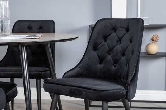 Velvet Deluxe dining room chair black velvet per 2 pieces