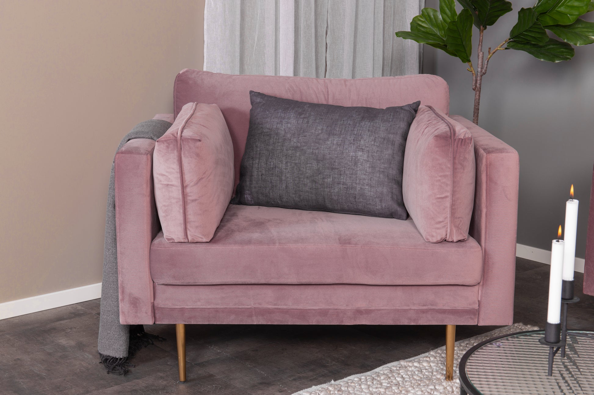 Boom fauteuil roze/goud - La Vivre