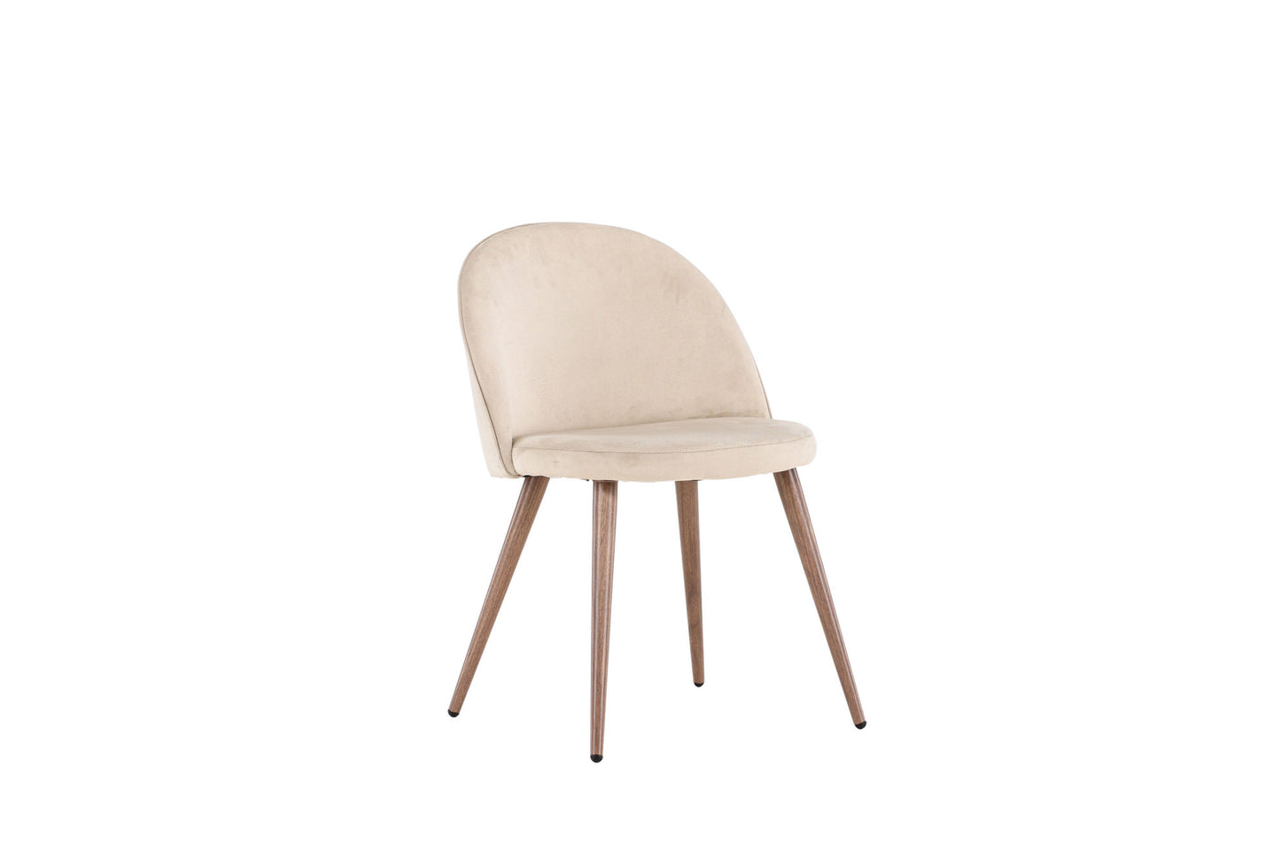 Chaise de salle à manger en velours beige par 2 pièces