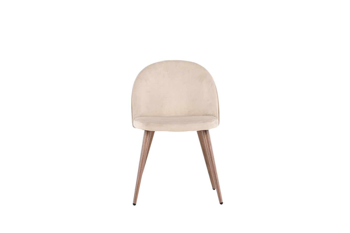 Chaise de salle à manger en velours beige par 2 pièces