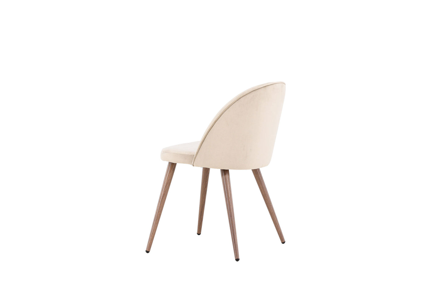 Chaise de salle à manger en velours beige par 2 pièces