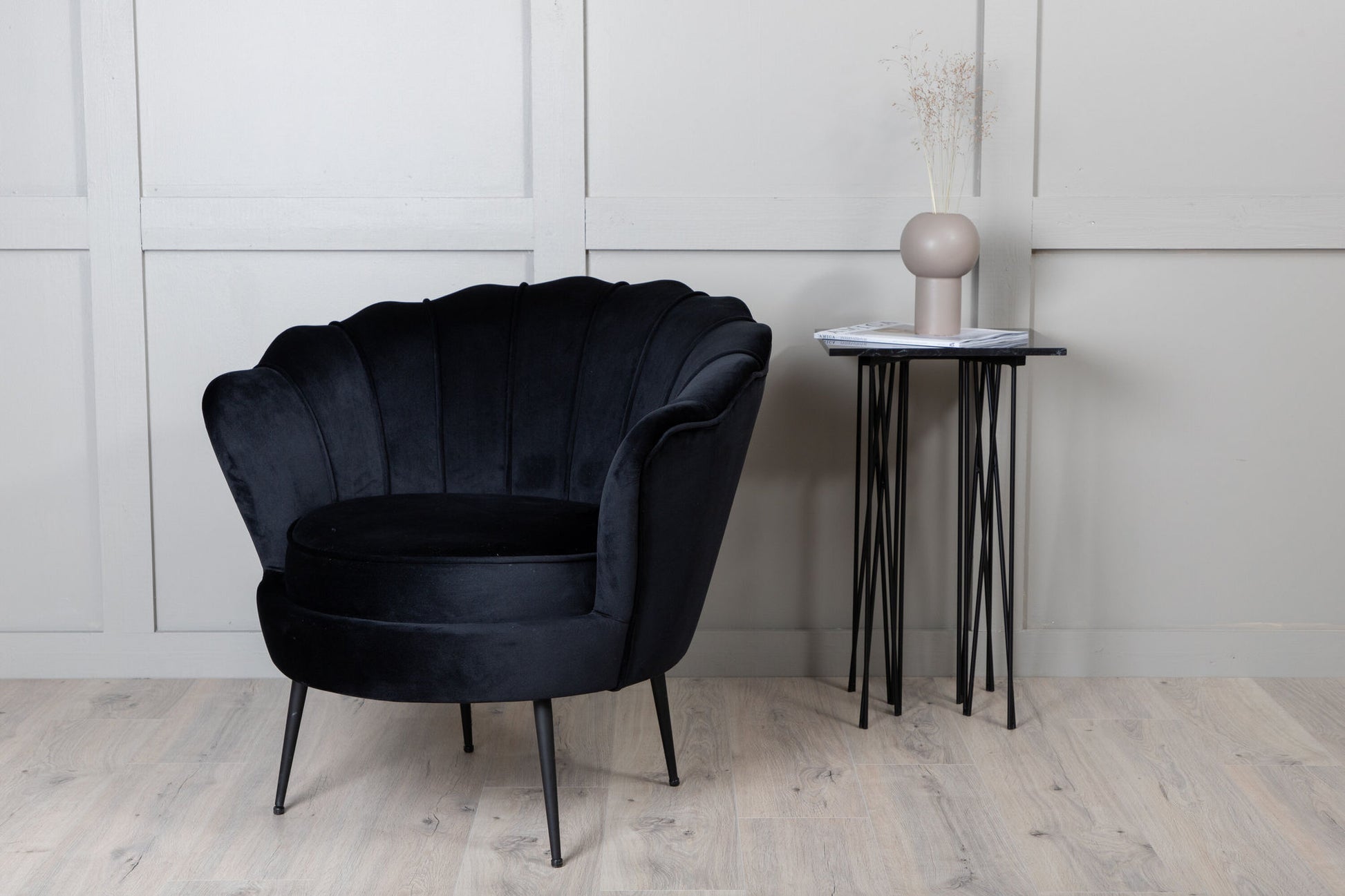 Calais fauteuil zwart velvet - La Vivre