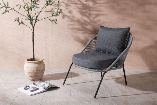 Lindos garden chair gray per 2 pieces 