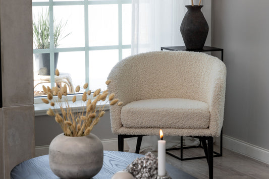 Fluffy fauteuil wit teddy