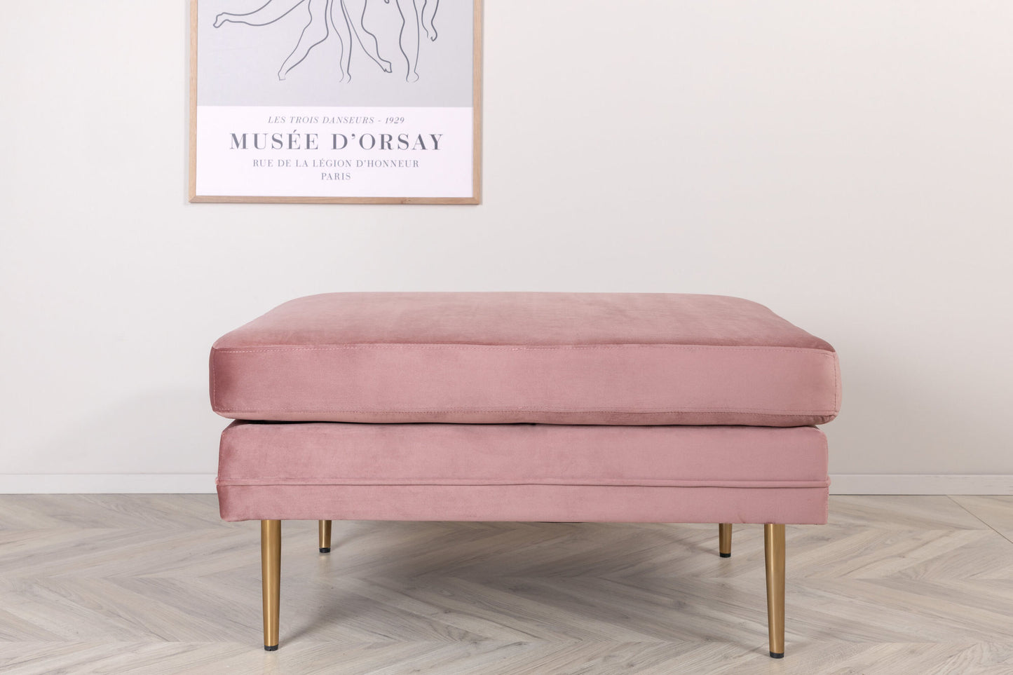 Pouf Tree velours rose