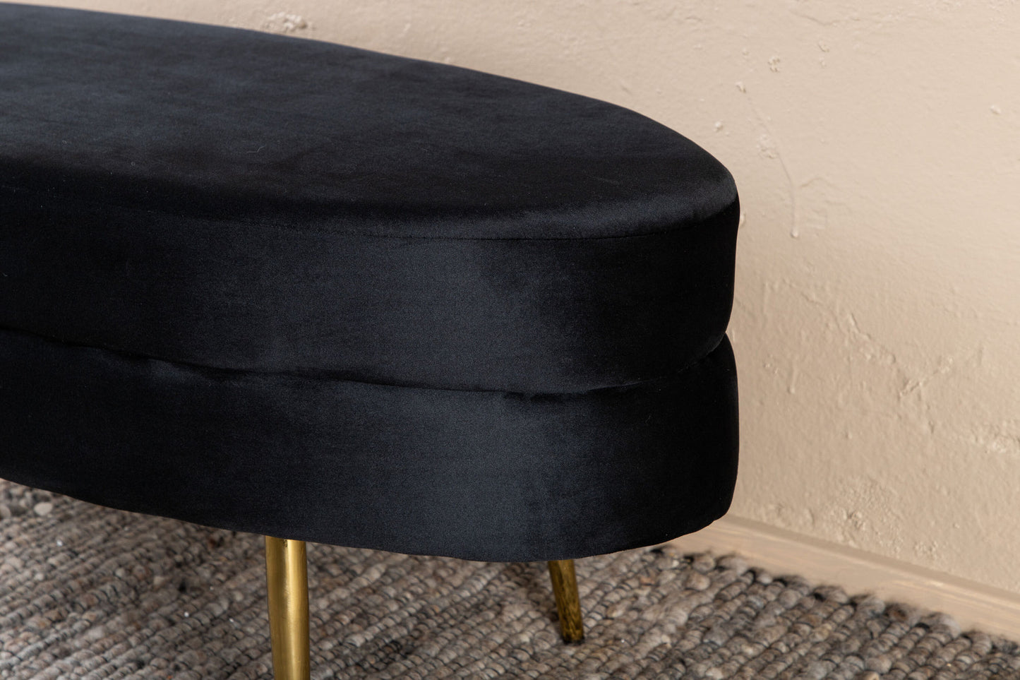 Pouf Otto velours noir