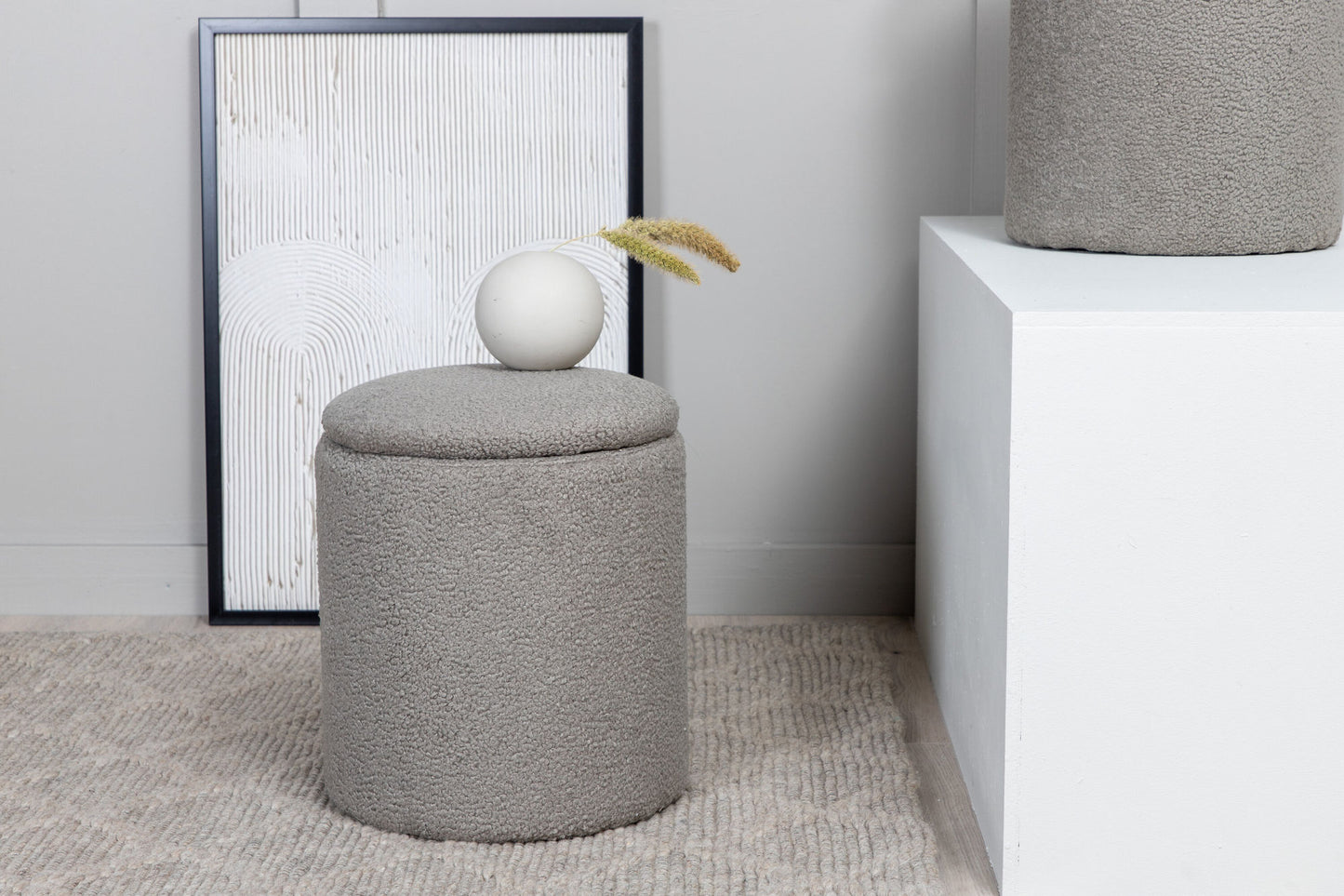 Limpen pouffe gray teddy