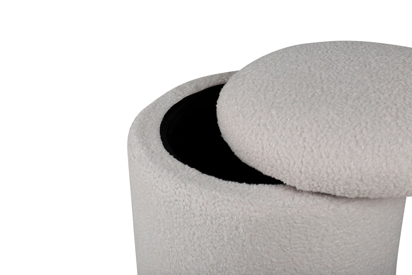 Pouf Limpen teddy blanc cassé