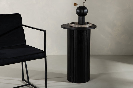 Bianca side table round black