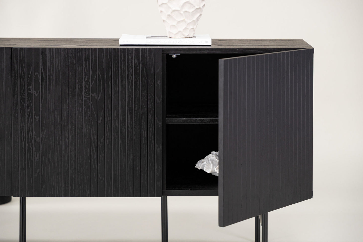 Björkön storage cabinet black 150cm 