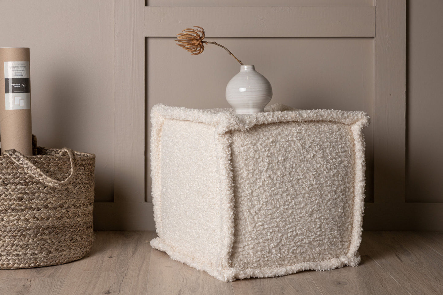 Pouf Castine teddy blanc