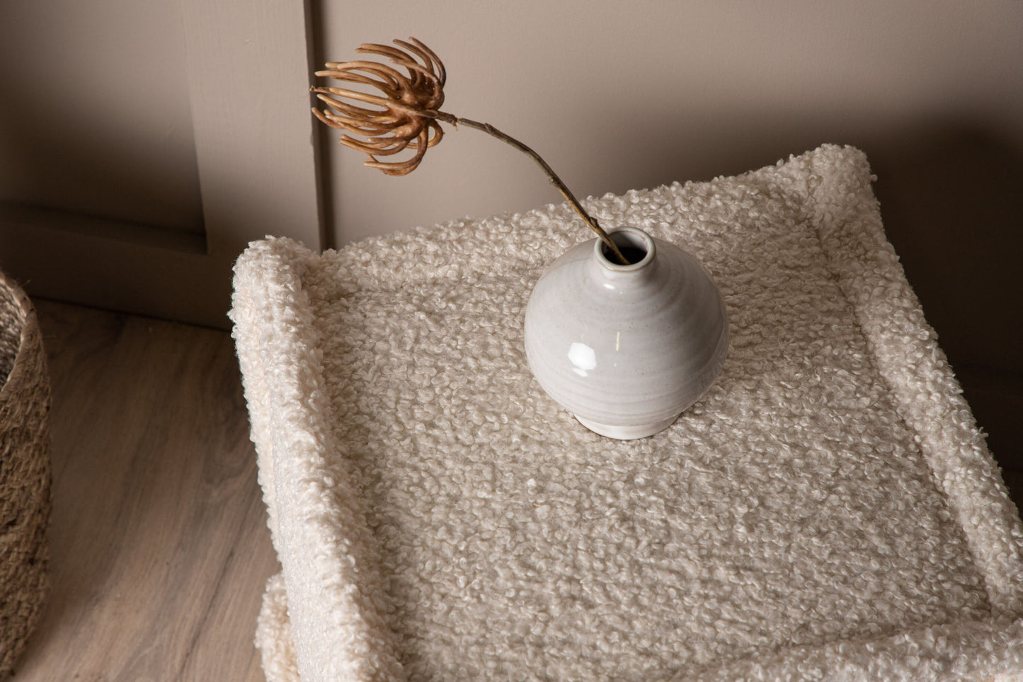 Pouf Castine teddy blanc