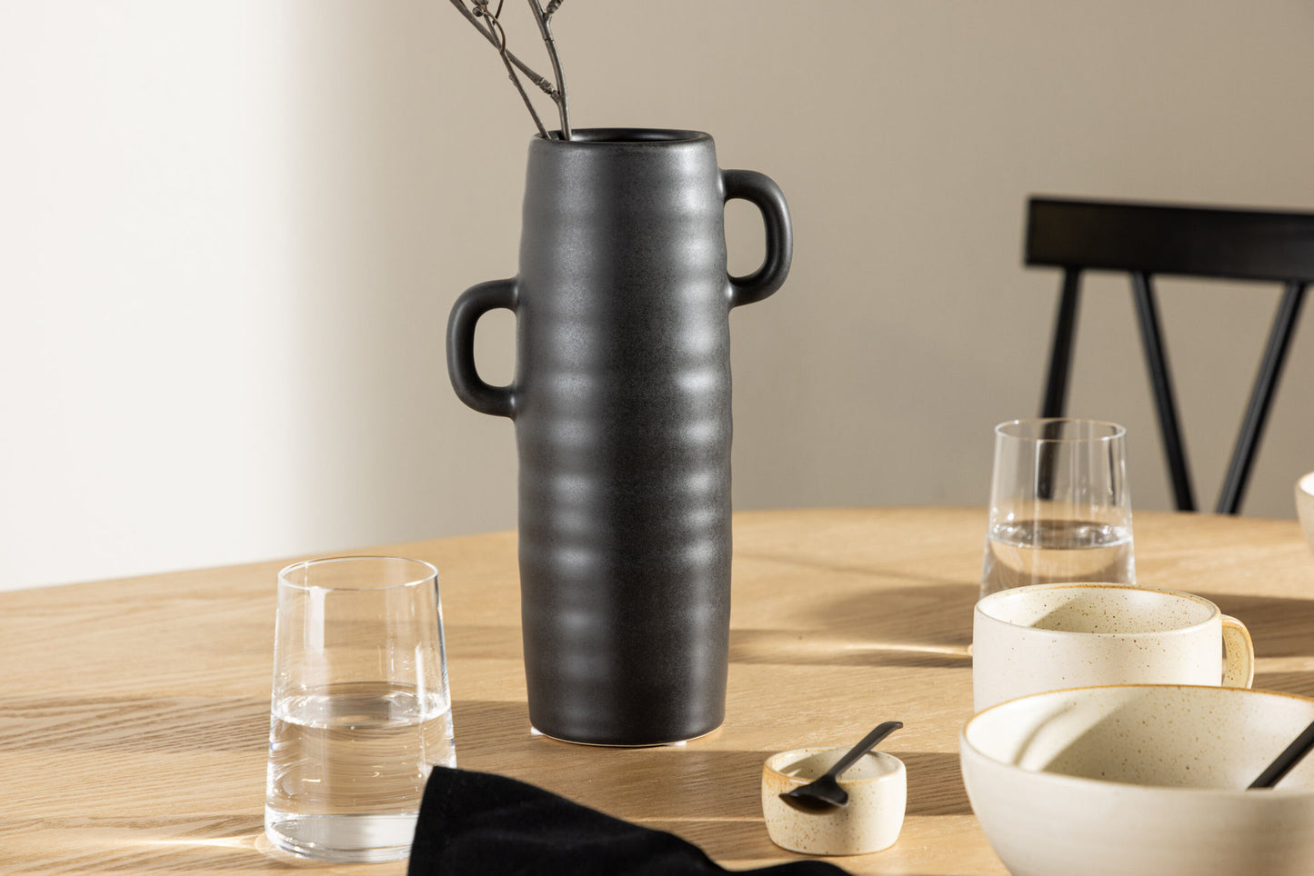 Vase Cent noir long