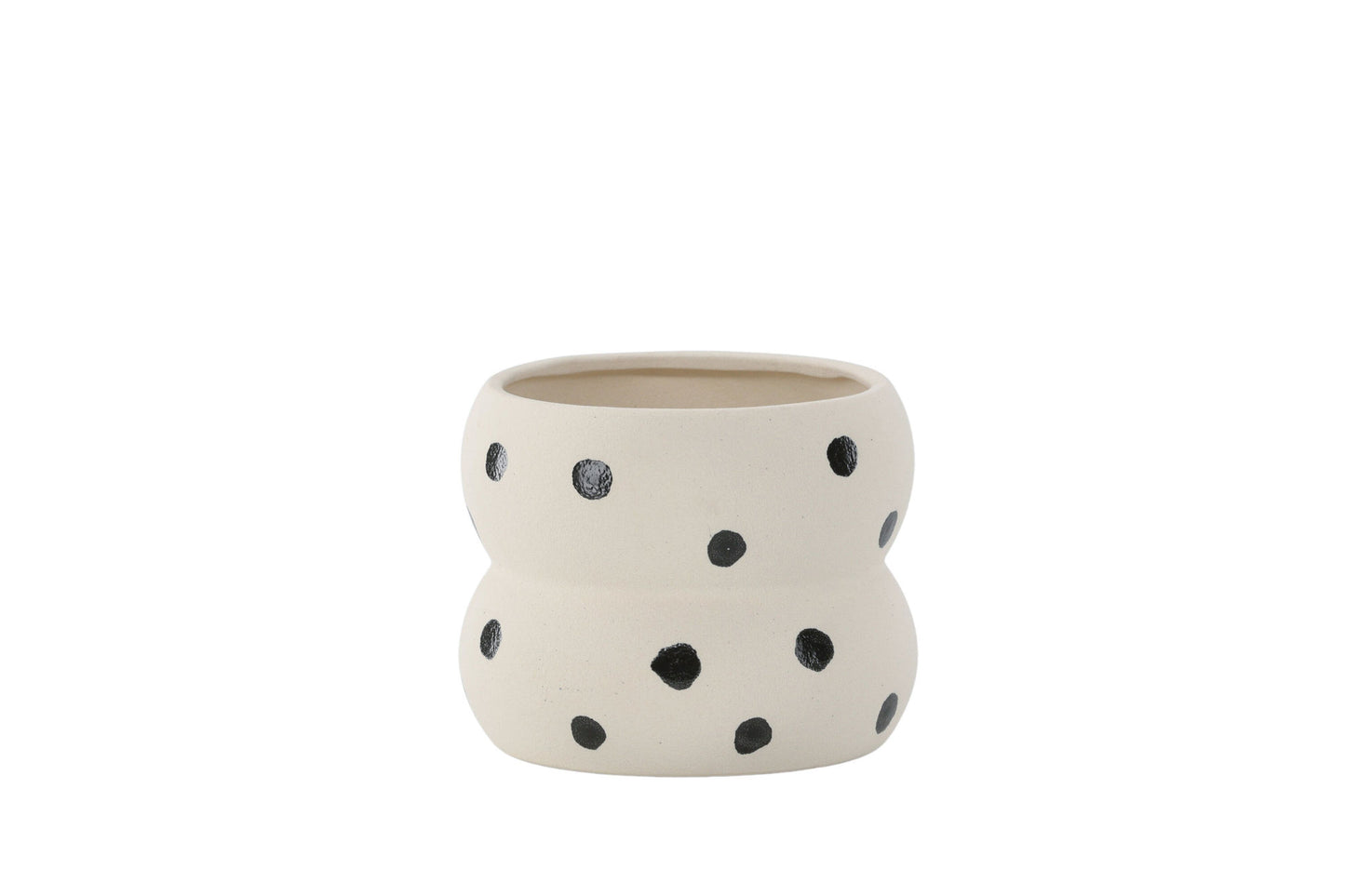 Pot Dapne beige/pois noir