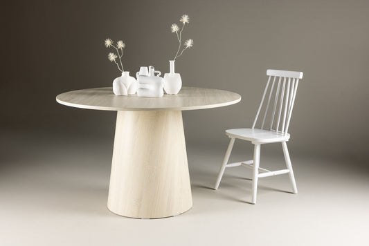 Lanzo dining room table round natural wood