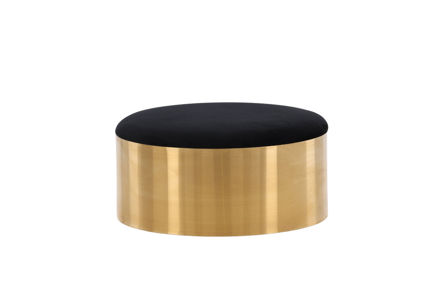 Puff ottoman black/gold 75ø