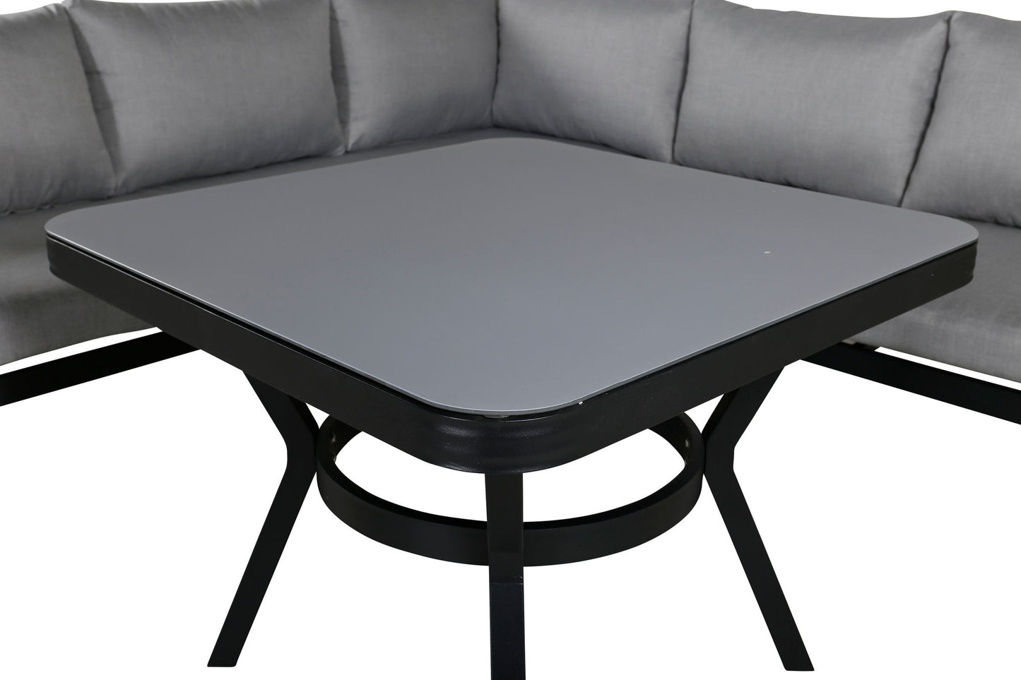 Banc de jardin Virya avec table gris/noir