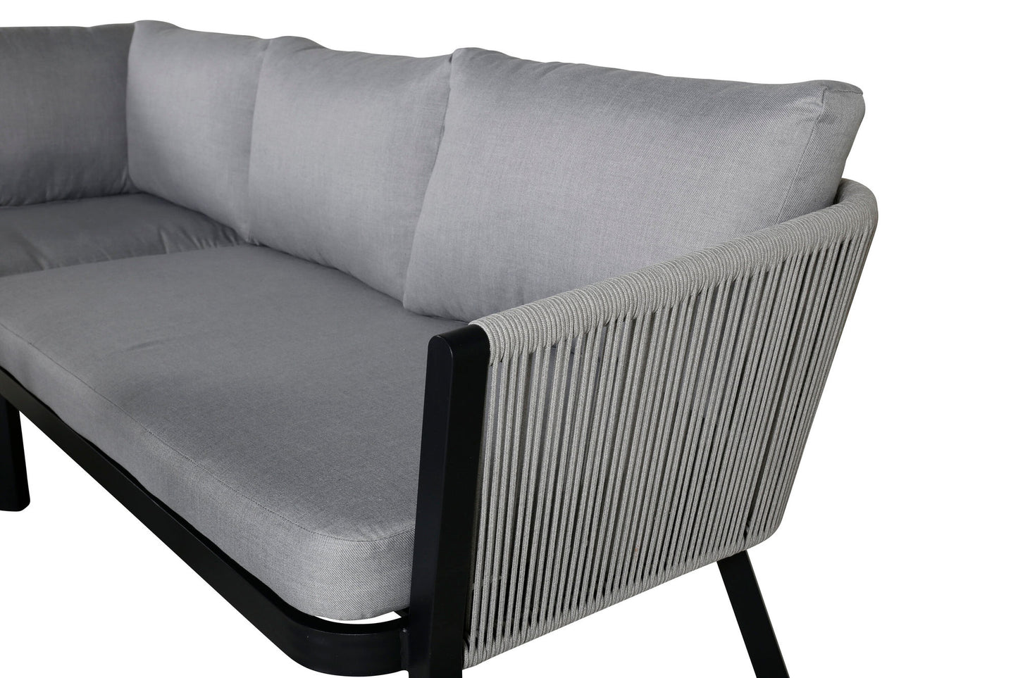 Banc de jardin Virya avec table gris/noir